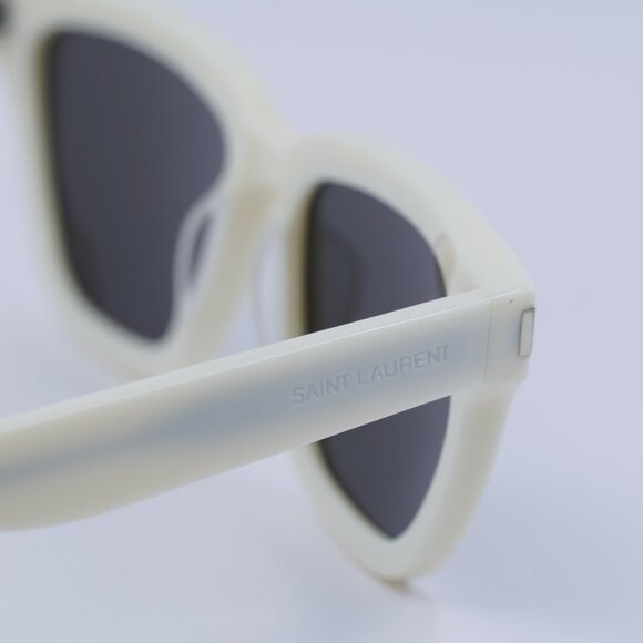 Saint Laurent SL462 SULPICE 018 Sunglasses Ivory Cat Eye Frame, Grey Lenses - Picture 4 of 10